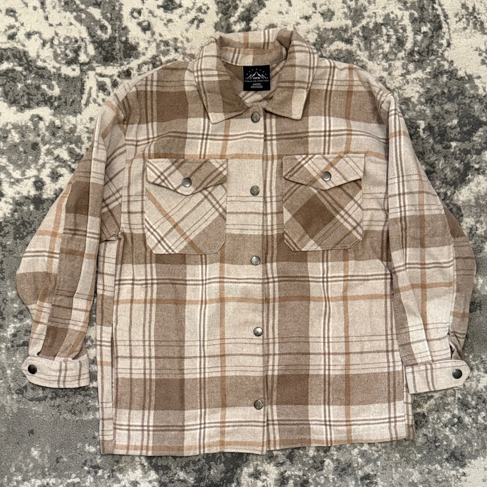 Plaid Button-Up Jacket